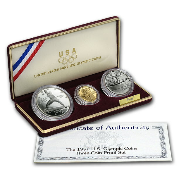 1992 Olympic BU 90% Silver Dollar BASEBALL Coin Set US Mint Box and COA UNC